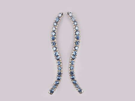 A Sapphire & White Cubic Zirconia Earring.