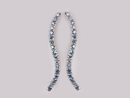 A Sapphire & White Cubic Zirconia Earring.