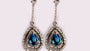 A Aquamarine & White Cubic Zirconia Earring.