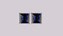 A Sapphire & White Cubic Zirconia Earring 5mm x 5mm