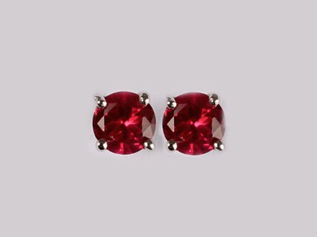 A Ruby Cubic Zirconia Earring 5mm
