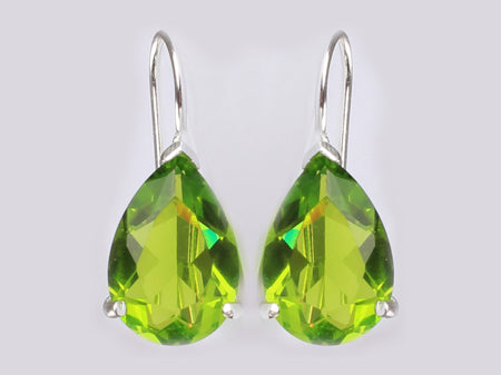 A Peridot & White Cubic Zirconia Earring.
