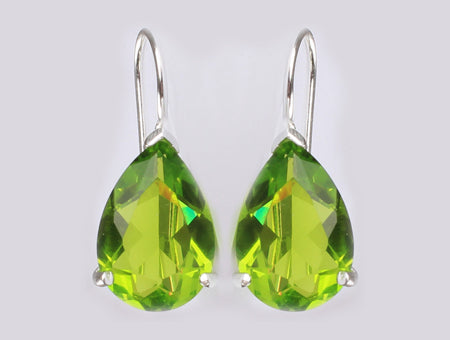 A Peridot & White Cubic Zirconia Earring.