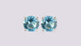 A Aquamarine & White Cubic Zirconia Earring 4MM