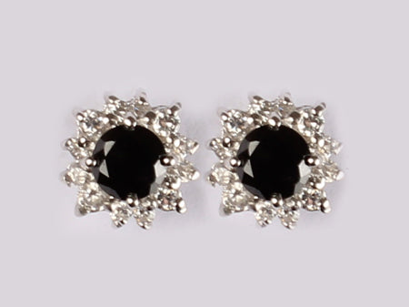A Black & White Cubic Zirconia Earring.