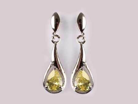 A Peridot & White Cubic Zirconia Earring.