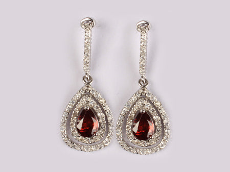 Garnet Cubic Zirconia Earring