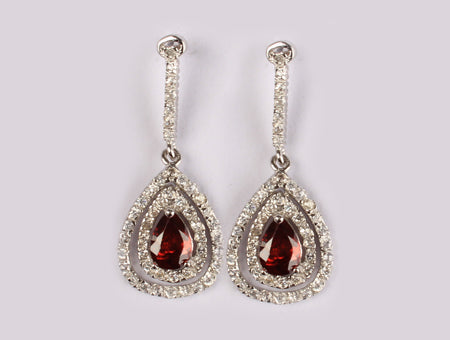 Garnet Cubic Zirconia Earring