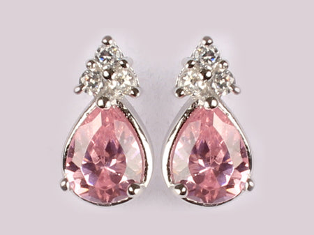 A Pink Cubic Zirconia Earring.