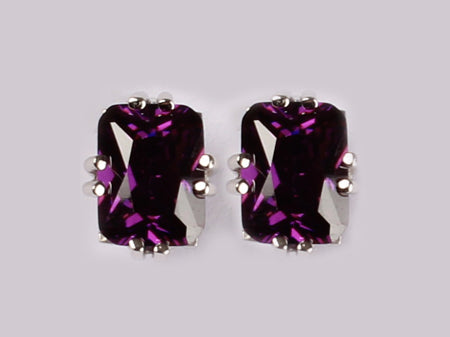 A Amethyst Cubic Zirconia Earring.