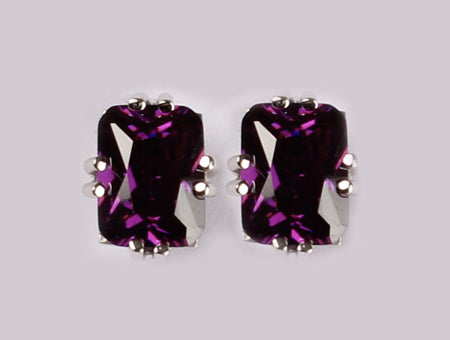 A Amethyst Cubic Zirconia Earring.
