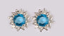 A Aquamarine & White Cubic Zirconia Earring.