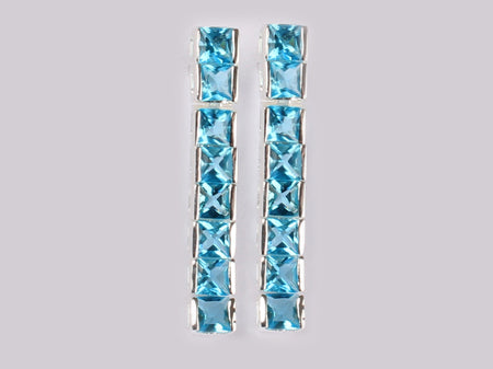 A Aquamarine & White Cubic Zirconia Earring.