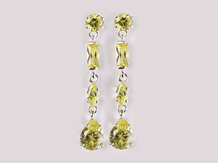 A Peridot & White Cubic Zirconia Earring.