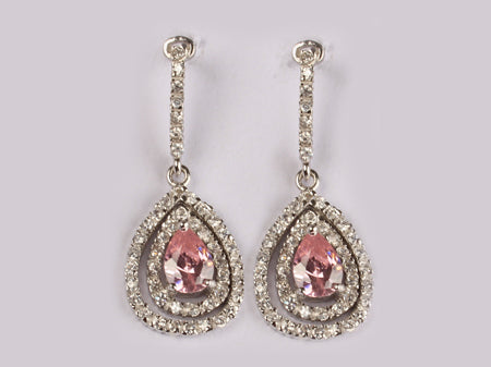 A Pink Cubic Zirconia Earring.