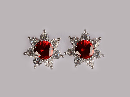 A Garnet Cubic Zirconia Earring