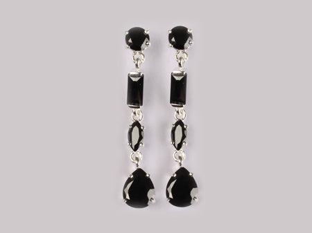 A Black & White Cubic Zirconia Earring.