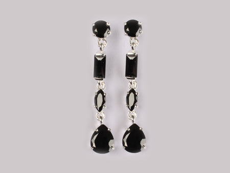 A Black & White Cubic Zirconia Earring.