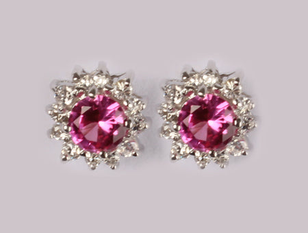 A Pink Cubic Zirconia Earring.