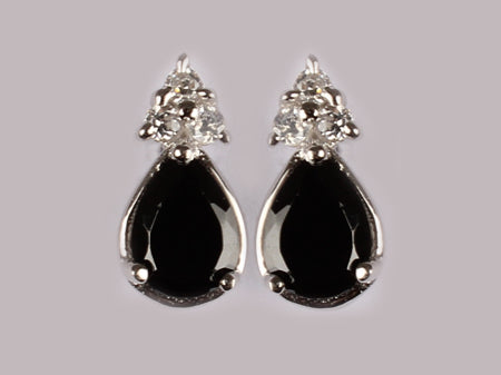 A Black & White Cubic Zirconia Earring.