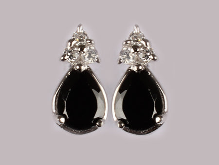 A Black & White Cubic Zirconia Earring.
