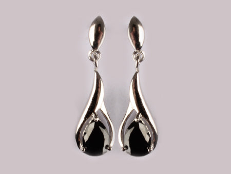 A Black & White Cubic Zirconia Earring.