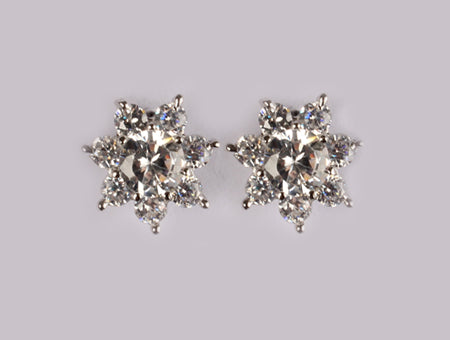 A White Cubic Zirconia Earring