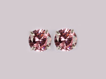 A Pink Cubic Zirconia Earring.4mm