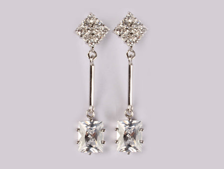 A White Cubic Zirconia Earring