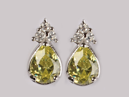 A Peridot & White Cubic Zirconia Earring.