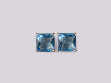 Topaz Silver Cz Earring 5mm x 5mm