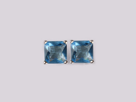 Topaz Silver Cz Earring 5mm x 5mm