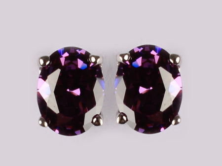 A Amethyst & White Cubic Zirconia Earring.
