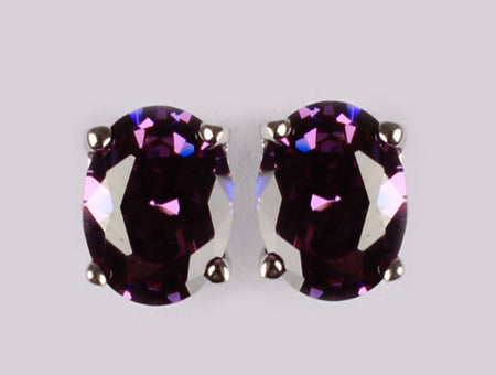 A Amethyst & White Cubic Zirconia Earring.