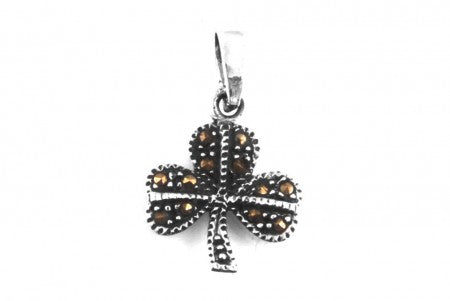 Silver Shamrock Marcasite Pendant