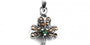 Silver Shamrock Marcasite Pendant With Emerald Cubic Zirconia Stones
