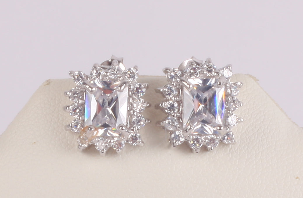A White Cubic Zirconia Earring