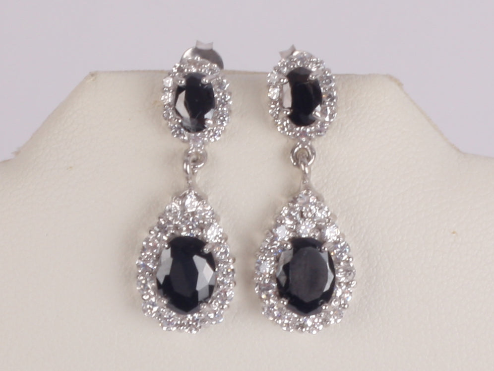 A Black & White Cubic Zirconia Earring.