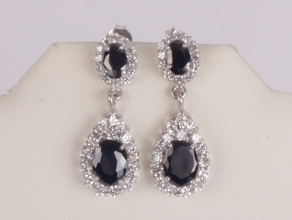 A Black & White Cubic Zirconia Earring.