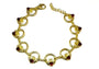 Claddagh Yellow Plated Ruby Cz Stone Silver Bracelet