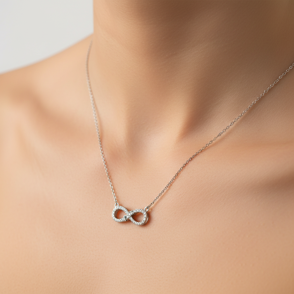 A White Cubic Zirconia Necklace.