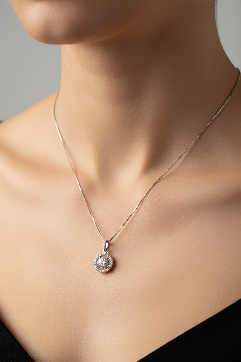 A White Cubic Zirconia Necklace.