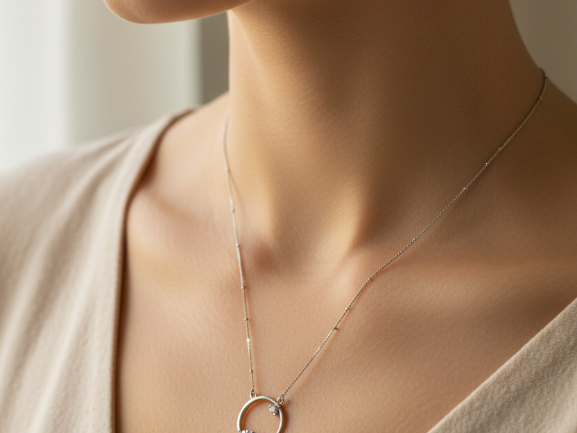 A White Cubic Zirconia Necklace.