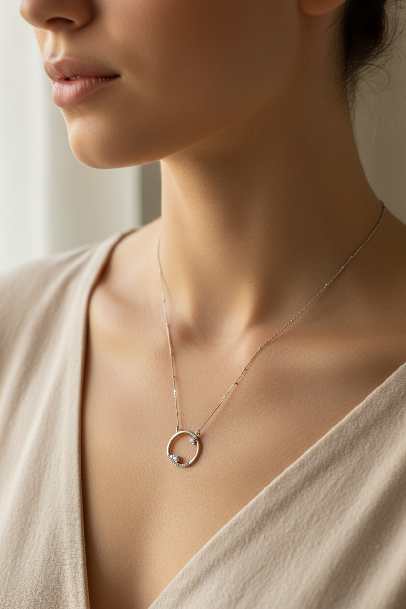 A White Cubic Zirconia Necklace.