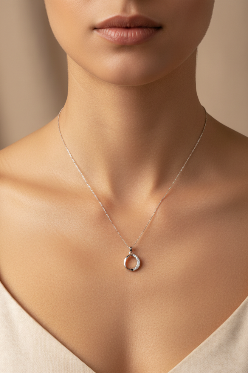 A White Cubic Zirconia Necklace.