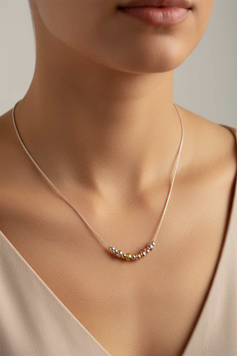 Silver with Multi Plate Necklace