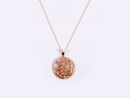 A Silver with Rose Gold Plate Pendant