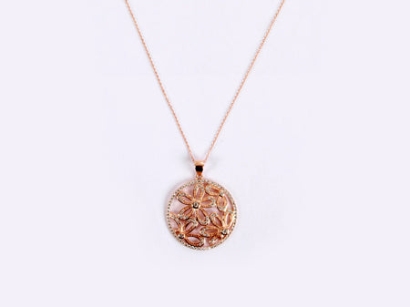 A Silver with Rose Gold Plate Pendant Chained H/W