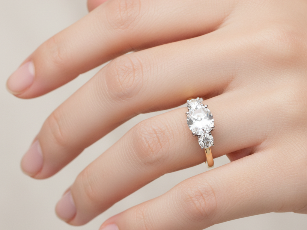 9ct Yellow Gold Cz Ring.
