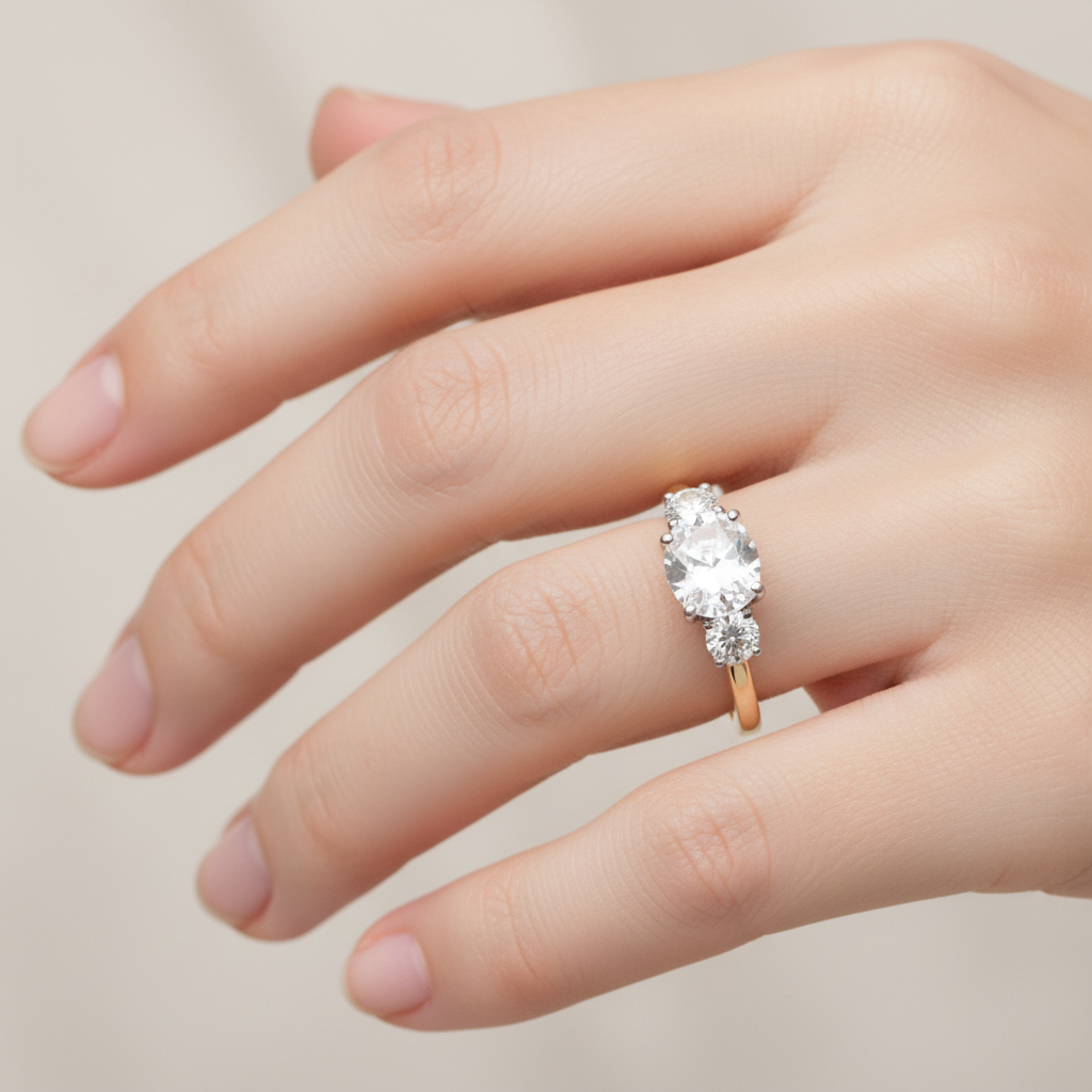 9ct Yellow Gold Cz Ring.
